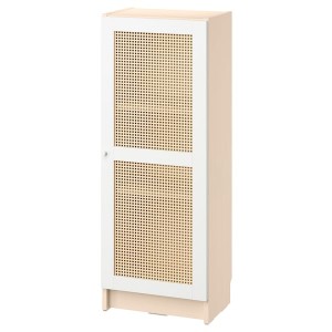 IKEA BILLY / HÖGADAL bookcase with door, 15 3/4x11 3/4x41 3/4 in Birch Effect, Ikea Outlet | 2095BCLTK