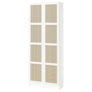 IKEA BILLY / HÖGADAL bookcase with doors, white, 31 1/2x11 3/4x79 1/2 in, Ikea Outlet | 2861XVJEA