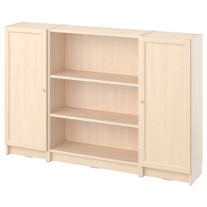 IKEA BILLY / OXBERG bookcase comb w doors, 63x41 3/4 in Birch Effect, Ikea Outlet | 2436NRASO