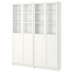 IKEA BILLY / OXBERG bookcase, white, 63x11 3/4x79 1/2 in, Ikea Outlet | 2314ZIFHC