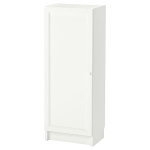 IKEA BILLY / OXBERG bookcase with door, 15 3/4x11 3/4x41 3/4 in White, Ikea Outlet | 6832KMZOA