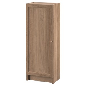 IKEA BILLY / OXBERG bookcase with door, 15 3/4x11 3/4x41 3/4 in Oak Effect, Ikea Outlet | 5826SIEDG