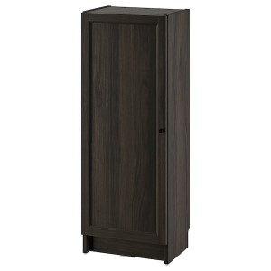 IKEA BILLY / OXBERG bookcase with door, 15 3/4x11 3/4x41 3/4 in Dark Brown Oak Effect, Ikea Outlet | 6370NHSGQ