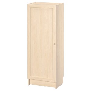 IKEA BILLY / OXBERG bookcase with door, 15 3/4x11 3/4x41 3/4 in Birch Effect, Ikea Outlet | 4983WJIXS