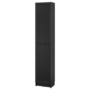 IKEA BILLY / OXBERG bookcase with doors, 15 3/4x11 3/4x79 1/2 in Black Oak Effect, Ikea Outlet | 3097VOXAT