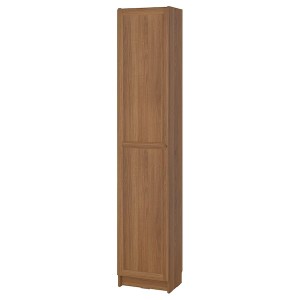 IKEA BILLY / OXBERG bookcase with doors, 15 3/4x11 3/4x79 1/2 in Brown Walnut Effect, Ikea Outlet | 1426UDIYS