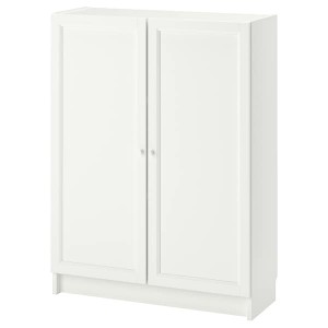 IKEA BILLY / OXBERG bookcase with doors, 31 1/2x11 3/4x41 3/4 in White, Ikea Outlet | 4260KCFIJ