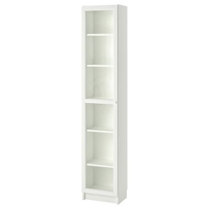 IKEA BILLY / OXBERG bookcase with glass-door, 15 3/4x11 3/4x79 1/2 in White / Glass, Ikea Outlet | 1793XZVFJ