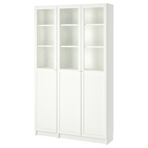 IKEA BILLY / OXBERG bookcase with panel/glass doors, white/glass, 47 1/4x11 3/4x79 1/2 in, Ikea Outlet | 5684IOJLW