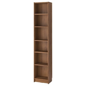 IKEA BILLY bookcase, 15 3/4x11x79 1/2 in Brown Walnut Effect, Ikea Outlet | 9715IRFXD