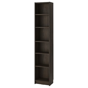 IKEA BILLY bookcase, 15 3/4x11x79 1/2 in Dark Brown Oak Effect, Ikea Outlet | 8473ABUNH