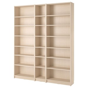 IKEA BILLY bookcase comb w extension units, 78 3/4x11x93 1/4 in Birch Effect, Ikea Outlet | 6180NLBEO
