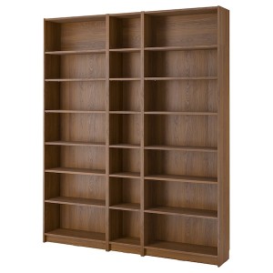 IKEA BILLY bookcase comb w extension units, 78 3/4x11x93 1/4 in Brown Walnut Effect, Ikea Outlet | 2351UIBHZ