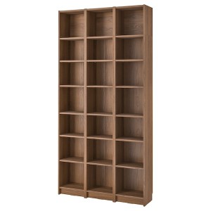 IKEA BILLY bookcase comb w extension units, 47 1/4x11x93 1/4 in Brown Walnut Effect, Ikea Outlet | 8612JLVIZ