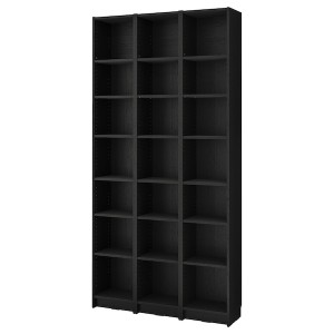 IKEA BILLY bookcase comb w extension units, 47 1/4x11x93 1/4 in Black Oak Effect, Ikea Outlet | 4107GXANZ