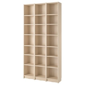 IKEA BILLY bookcase comb w extension units, 47 1/4x11x93 1/4 in Birch Effect, Ikea Outlet | 0397IMSLK