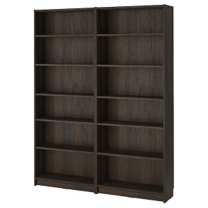 IKEA BILLY bookcase combination, 63x11x79 1/2 in Dark Brown Oak Effect, Ikea Outlet | 2803MKLDI