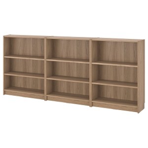 IKEA BILLY bookcase combination, 94 1/2x11x41 3/4 in Oak Effect, Ikea Outlet | 7691QJXMA