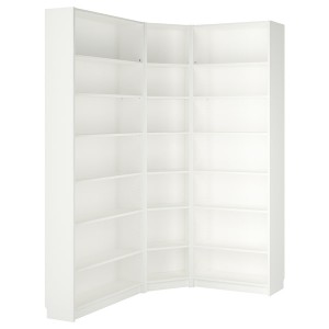 IKEA BILLY bookcase corner comb w ext units, 53 1/2/53 1/2x11x93 1/4 in White, Ikea Outlet | 5632JNPKQ