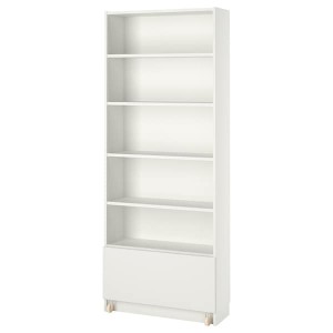 IKEA BILLY bookcase with drawer, white, 31 1/2x11 3/4x79 1/2 in, Ikea Outlet | 2306CLZET