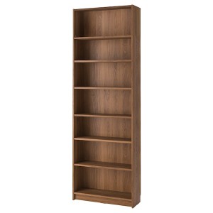 IKEA BILLY bookcase with height extension unit, 31 1/2x11x93 1/4 in Brown Walnut Effect, Ikea Outlet | 7016OEFRL