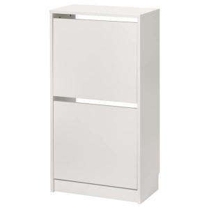 IKEA BISSA shoe cabinet with 2 compartments, 19 1/4x11x36 5/8 in White, Ikea Outlet | 6783OICWK