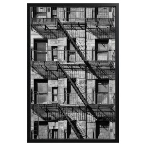 IKEA BJÖRKSTA picture and frame, 30 ¾x46 ½ in Balconies / Black, Ikea Outlet | 1720FYBGU