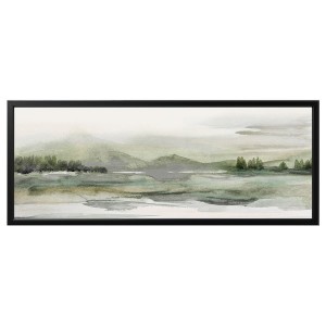 IKEA BJÖRKSTA picture and frame, 55x22 in Green Nature / Black, Ikea Outlet | 2047LVAOI