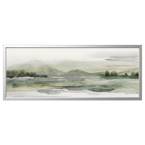 IKEA BJÖRKSTA picture and frame, 55x22 in Green Nature / Aluminum Color, Ikea Outlet | 2401MEWYZ
