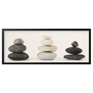IKEA BJÖRKSTA picture and frame, 55x22 in Stones / Black, Ikea Outlet | 0527YBGPF