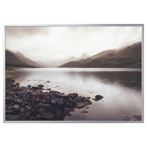 IKEA BJÖRKSTA picture and frame, 78 ¾x55 in Rocky Shoreline / Aluminum Color, Ikea Outlet | 0146LSAFK