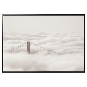 IKEA BJÖRKSTA picture and frame, bridge and clouds, 78 ¾x55 in Black, Ikea Outlet | 4850HBGTP