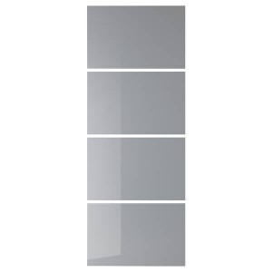 IKEA BJÖRNÖYA 4 panels for sliding door frame, gray tinted effect, 29 1/2x79 1/8 in, Ikea Outlet | 9612IAVSK