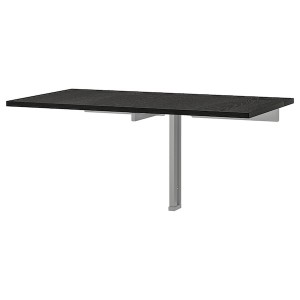 IKEA BJURSTA wall-mounted drop-leaf table, brown-black, 35 3/8x19 5/8 in, Ikea Outlet | 1596IRUNC