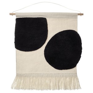 IKEA BLANDSKOG hanging tapestry, beige/black, 27 1/2x27 1/2 in, Ikea Outlet | 1498TIODV