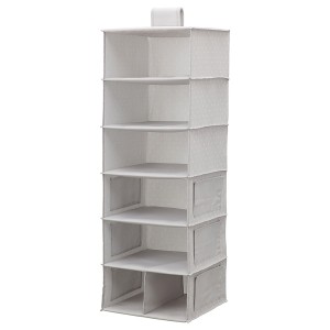 IKEA BLÄDDRARE hanging storage with 7 compartments, gray/patterned, 11 ¾x11 ¾x35 ½ in, Ikea Outlet | 6502ZIACD
