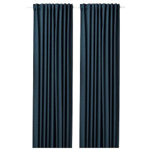 IKEA BLÅHUVA black-out curtains, 1 pair, dark blue, 57x98 in, Ikea Outlet | 1694BOWLJ