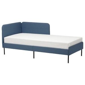 IKEA BLÅKULLEN upholster bed frame with headboard, Twin Knisa Medium Blue, Ikea Outlet | 7610PVBEJ