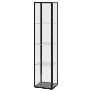 IKEA BLÅLIDEN glass-door cabinet, 13 3/4x12 5/8x59 1/2 in Black, Ikea Outlet | 7605ELYTZ