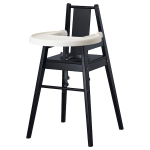 IKEA BLÅMES high chair with tray, black, Ikea Outlet | 5823NJROH
