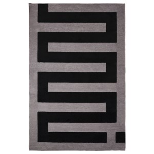 IKEA BLÅSKATA rug, black/gray, 41x63 in, Ikea Outlet | 3981OXYFC