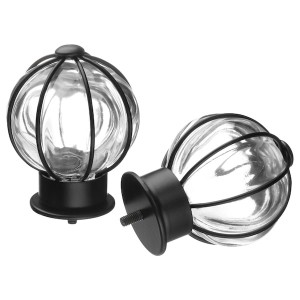 IKEA BLÅST finials, 1 pair, black, Ikea Outlet | 6315PULXS