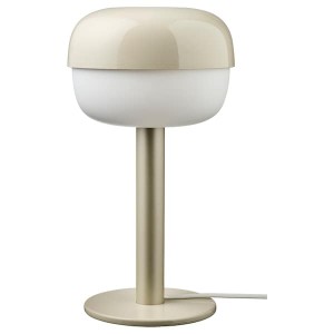 IKEA BLÅSVERK table lamp with LED bulb, 14 in Beige, Ikea Outlet | 0537ZIXYT
