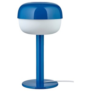 IKEA BLÅSVERK table lamp with LED bulb, 14 in Blue, Ikea Outlet | 6720EUBWC