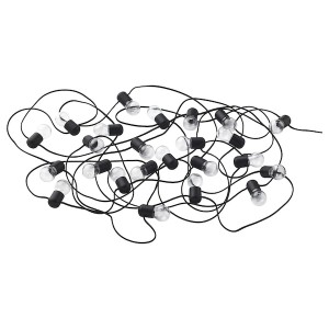IKEA BLÖTSNÖ LED string light with 24 lights, indoor black, Ikea Outlet | 5469NLIMW