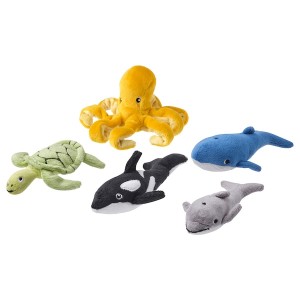 IKEA BLÅVINGAD 5-piece soft toy set, ocean animals/mixed colors, Ikea Outlet | 0125MQXAC