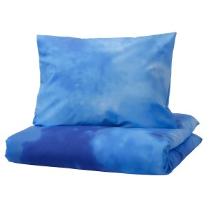 IKEA BLÅVINGAD duvet cover and pillowcase(s), Twin Ocean Pattern / Blue, Ikea Outlet | 4906ZCFMX