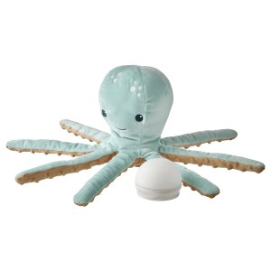 IKEA BLÅVINGAD soft toy with LED nightlight, turquoise octopus/battery operated, Ikea Outlet | 2054ONVXU