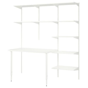 IKEA BOAXEL / LAGKAPTEN shelving unit with table top, white, 73 5/8x24 3/8x79 in, Ikea Outlet | 5471HWACK
