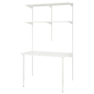 IKEA BOAXEL / LAGKAPTEN shelving unit with table top, white, 49 1/8x24 3/8x79 in, Ikea Outlet | 8674MBUSA
